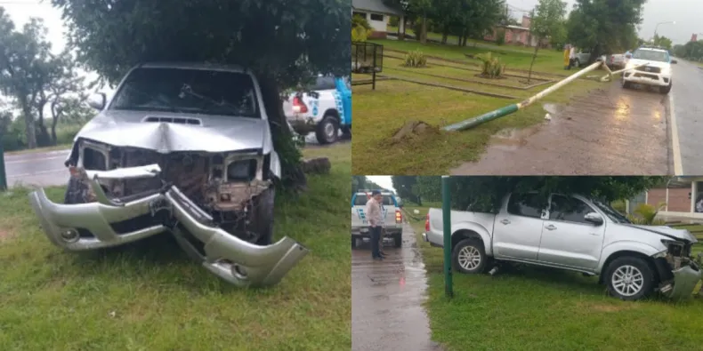 Acceso a Makallé: Iba con amigos en camioneta, se durmió y chocó contra un poste