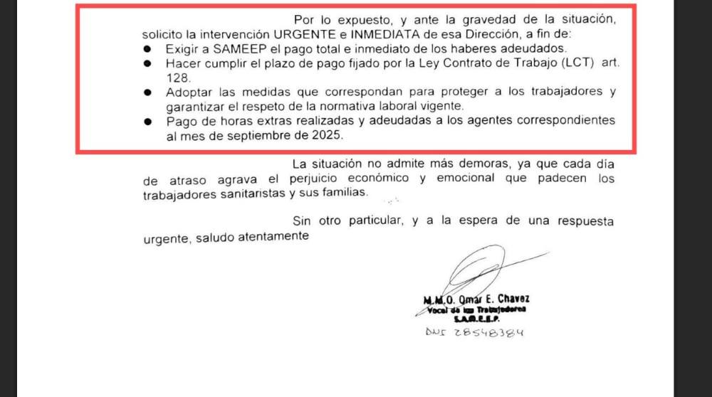 Sameep vuelve a incumplir: no pagó los sueldos en tiempo y forma y crece la preocupación por la situación financiera del Gobierno